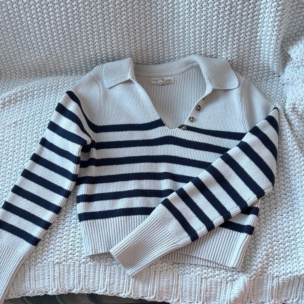 Striped V-Neck Sweater